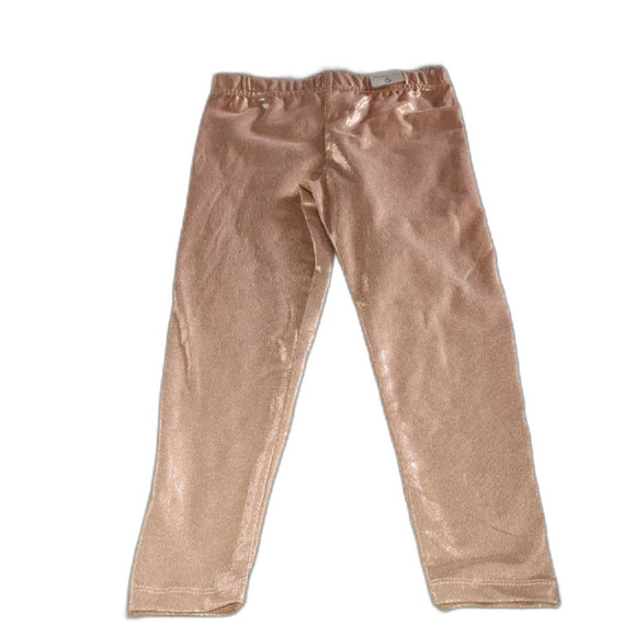 Girls Leggings, 2-Pack Pink and Rose Gold Leggings Size 6 - Picture 4 of 6